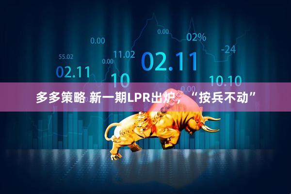 多多策略 新一期LPR出炉，“按兵不动”
